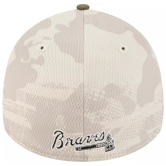Atlanta‎ Braves MLB Hat Khaki Armed Forces Day 2025 39THIRTY Stretch Fit Cap NEW - Picture 13 of 14